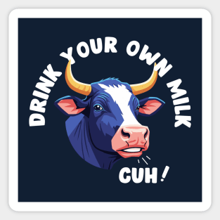 Cow's Milk Vegan Joke Sticker